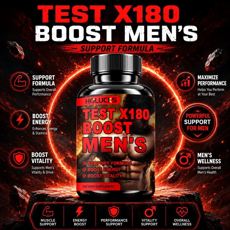 Herbal Queen - Test X180 Men's Supplement, with Black