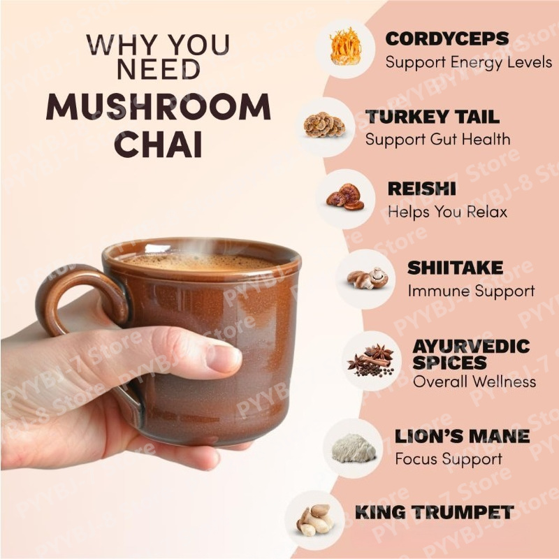 Mushroom Chai Herbal Tea Ayurv - Ayurvedic & Herbal Wellness Kits review and price