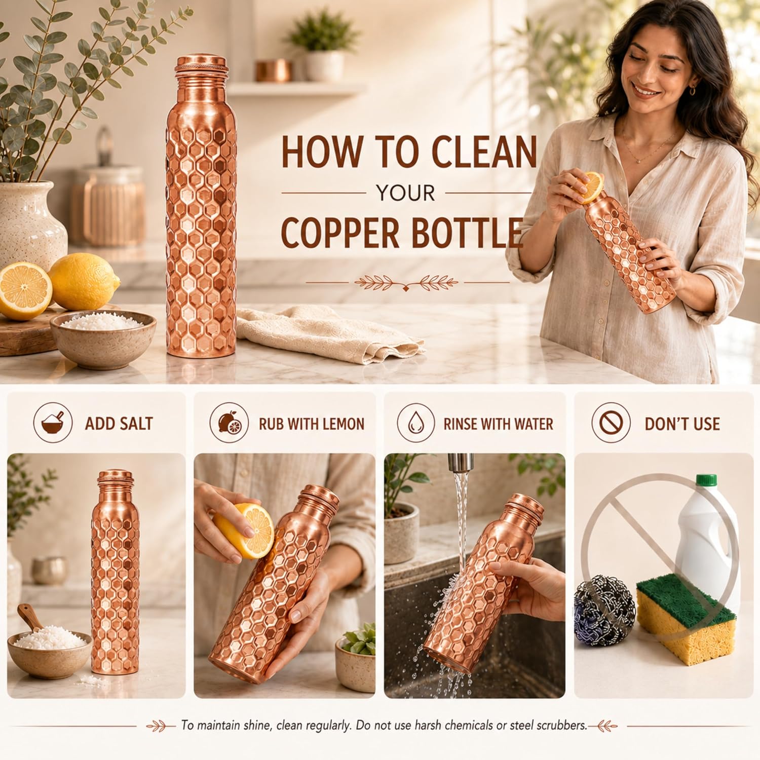 32oz Copper Water Bottle Set o - Ayurvedic & Herbal Wellness Kits review and price