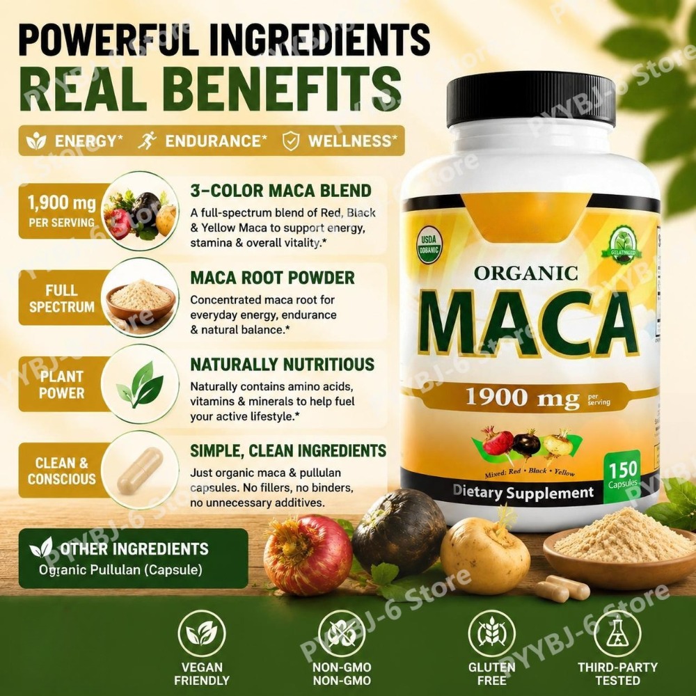 Organic Maca Root Capsules 190 - Herbal Queen review and price