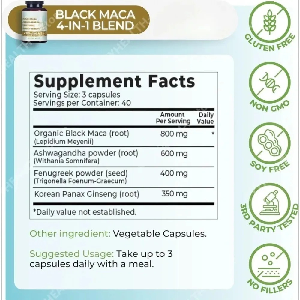 4-in-1 Organic Black Maca Root - Herbal Queen review and price