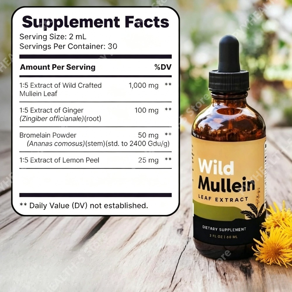 Wild Mullein Leaf Drops with G - Herbal Wellness In review and price