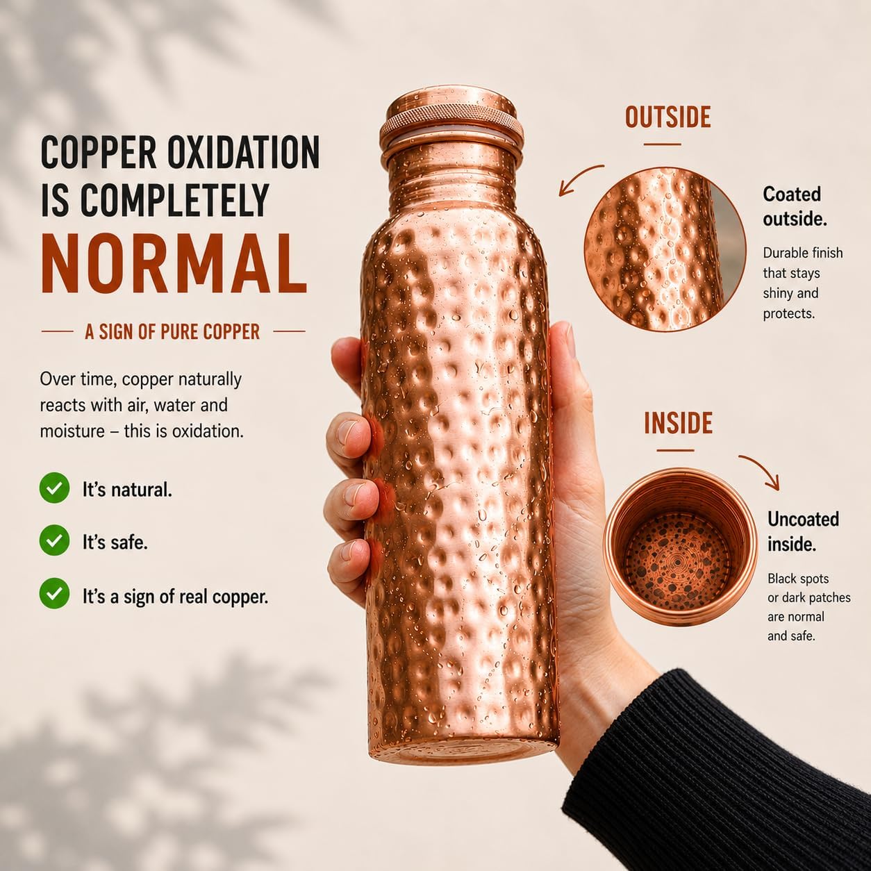 Kosdeg Copper Water Bottle - 3 - Ayurvedic & Herbal Wellness Kits review and price